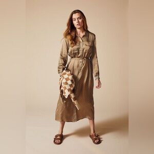 NWT Costa Mani Kaya Shirt Dress – Sky Blue Viscose Midi, Sz XS